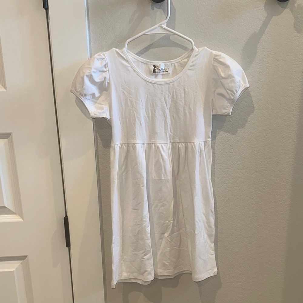 EUC Girls Dress By Lily & Londyn’s Boutique Size 6 8 White Basic